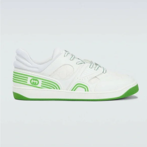 Gucci | Shoes | Gucci Basket Sneakers White Green Mens 3  display picture 1